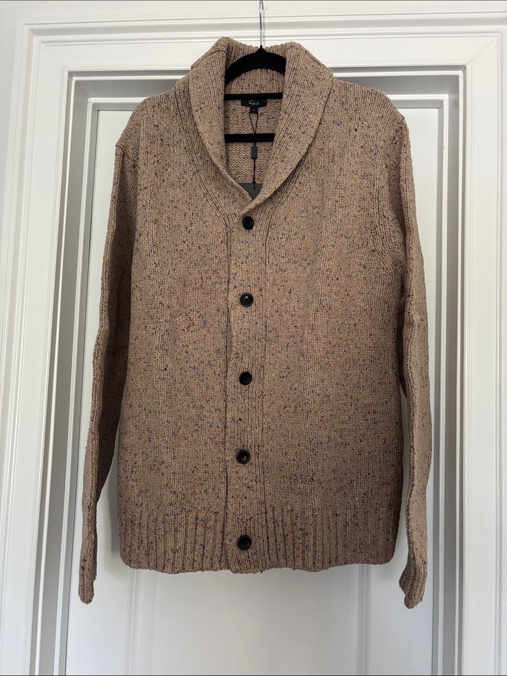 RAILS Men's Shawl Collar Button-Front Sweater Cardigan - Tan NWT